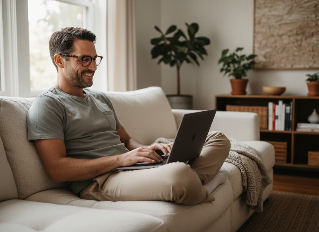 Un propriétaire gère ses annonces depuis chez lui