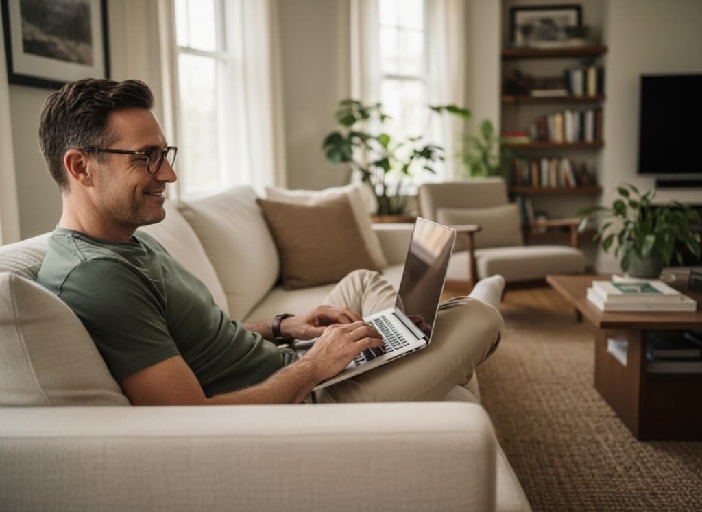 Un propriétaire gère ses annonces depuis chez lui